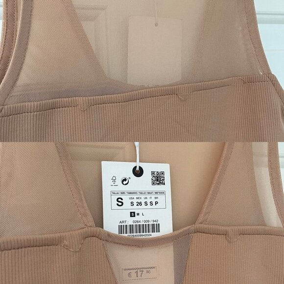 NWT ZARA Combination Tulle Bodysuit S - Picture 15 of 15